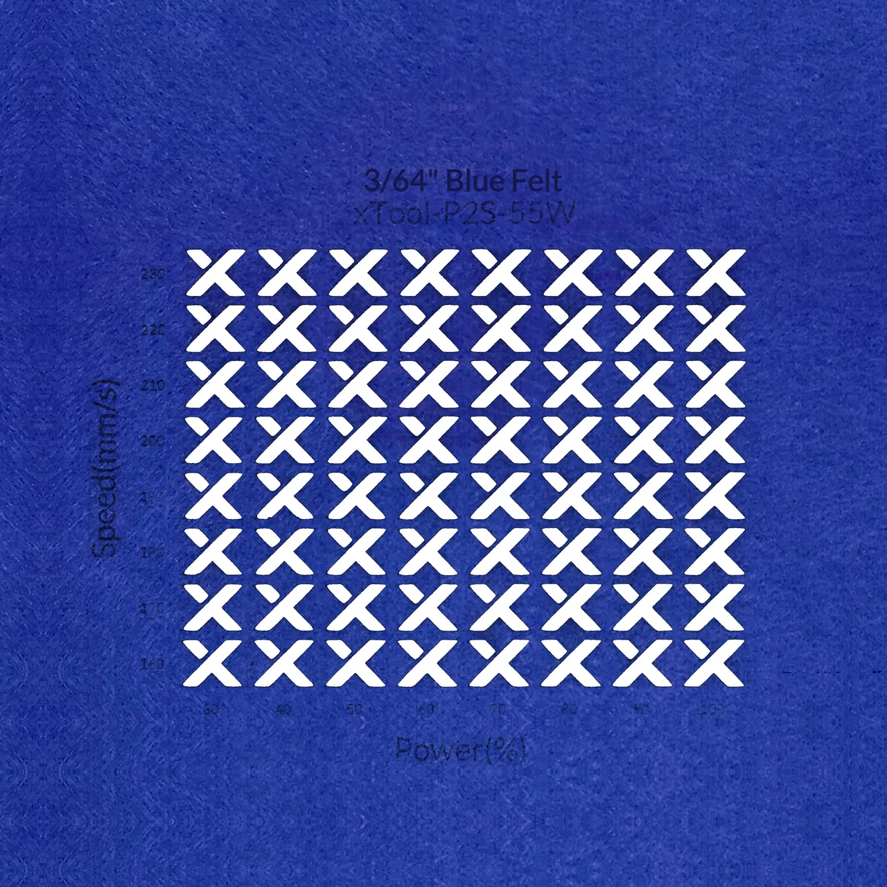 3/64"(1mm) Blue Felt test grid