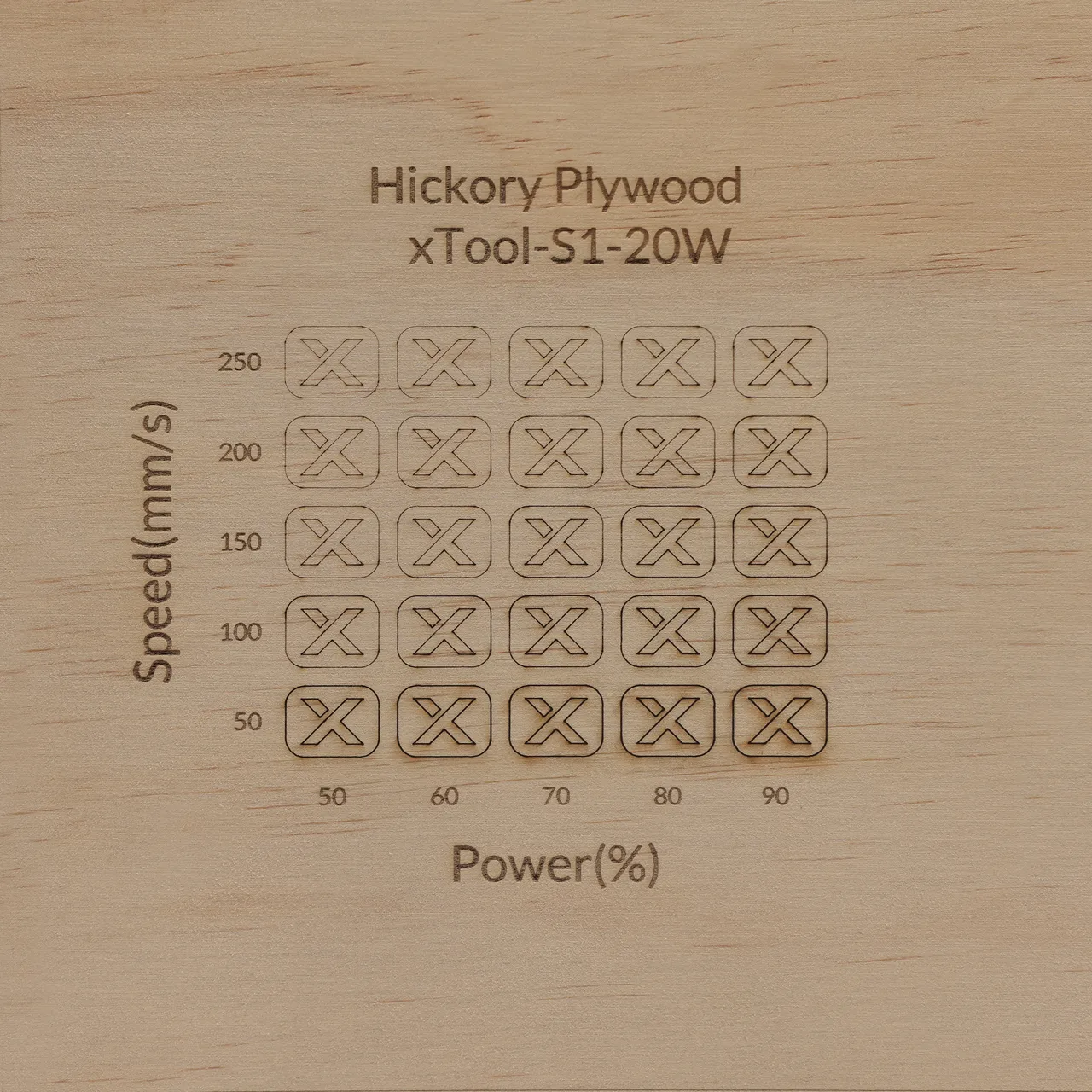 1/8"(3mm) Hickory Plywood test grid
