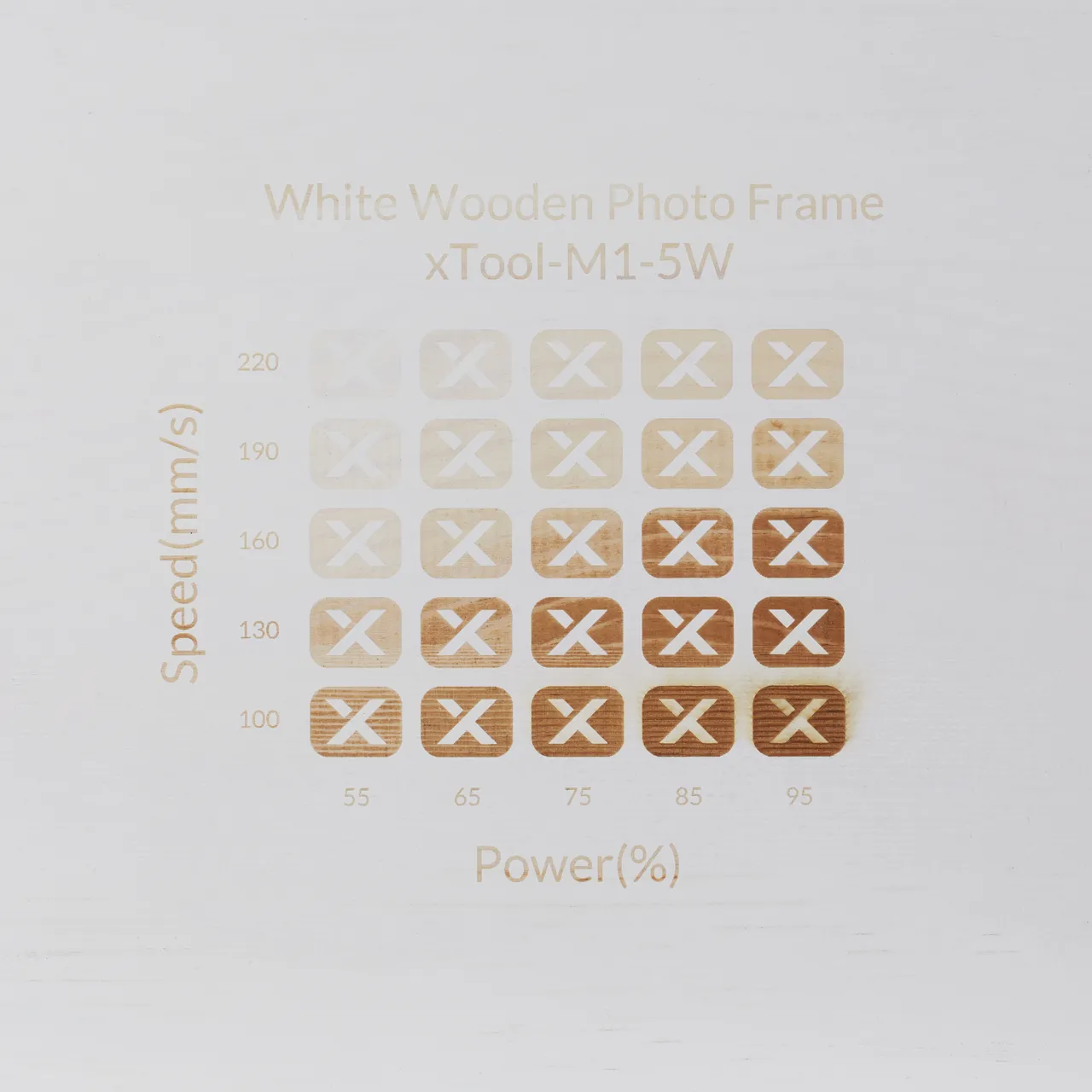 White Painted Pine Wood test grid
