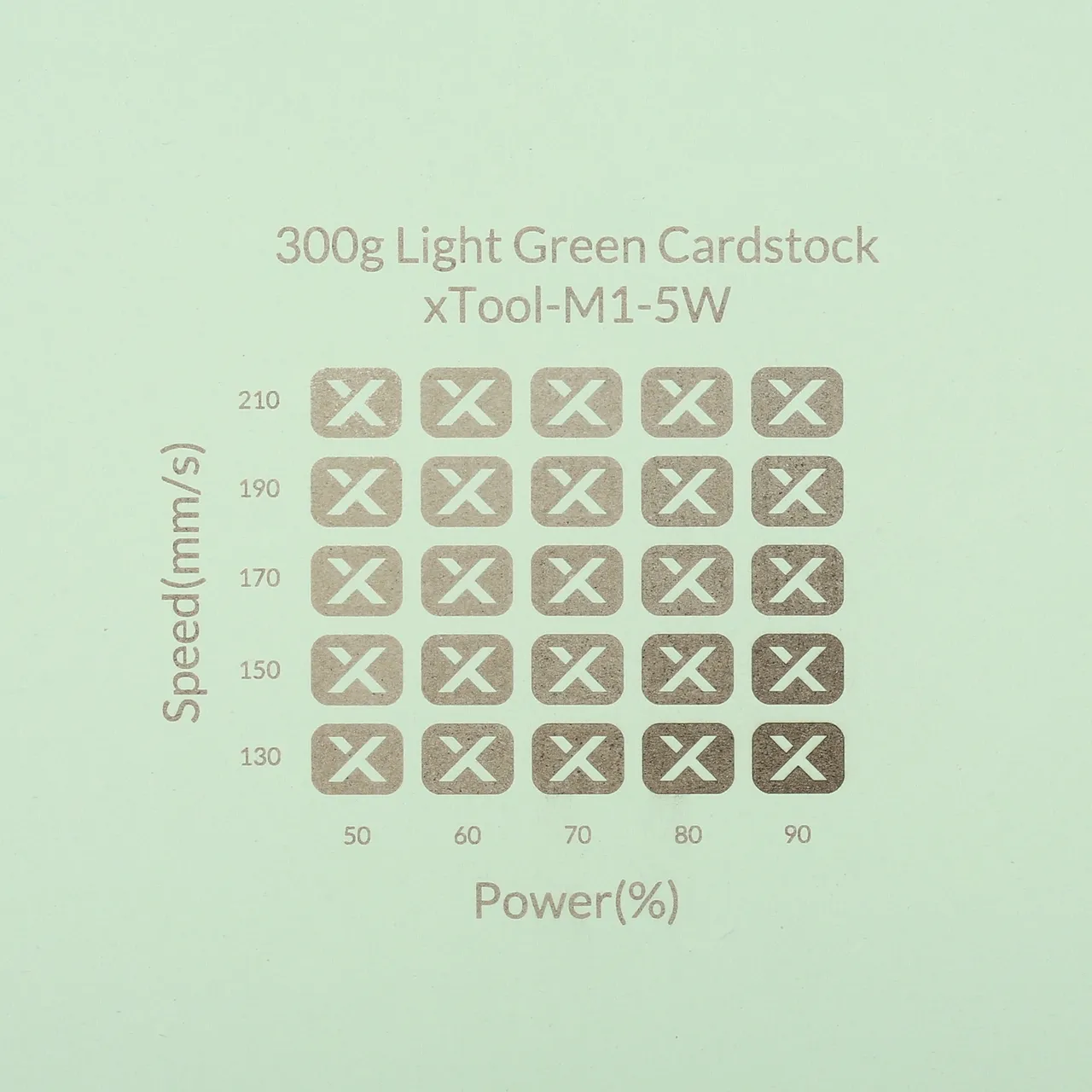 Light Green Cardstock-9oz(300g) test grid