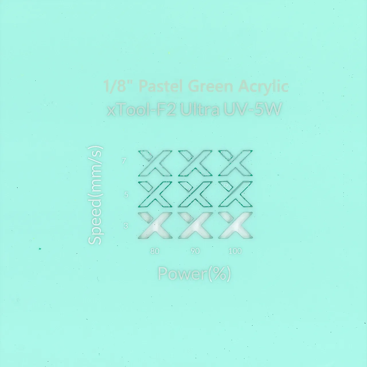 1/8"(3mm) Pastel Green Acrylic test grid