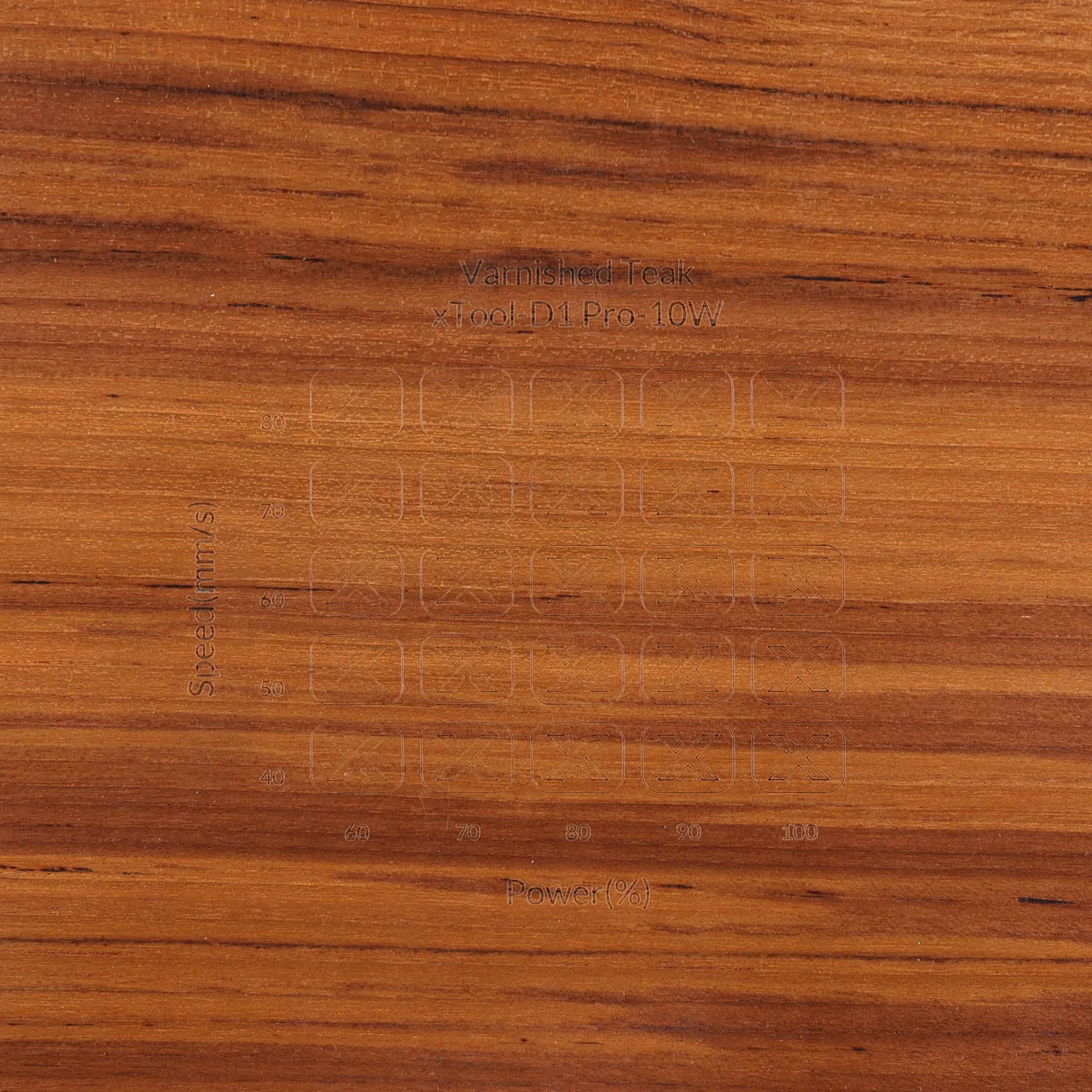 Varnished Teak test grid