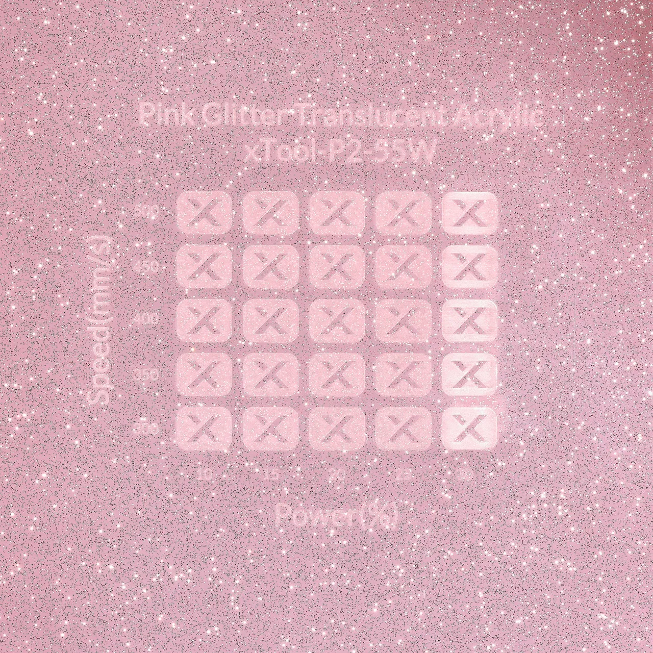 1/8"(3mm) Pink Translucent Glitter Acrylic test grid