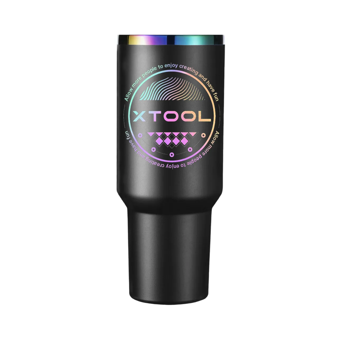 Black To Iridescent Stainless Steel Tumbler with Handle(40oz) test grid