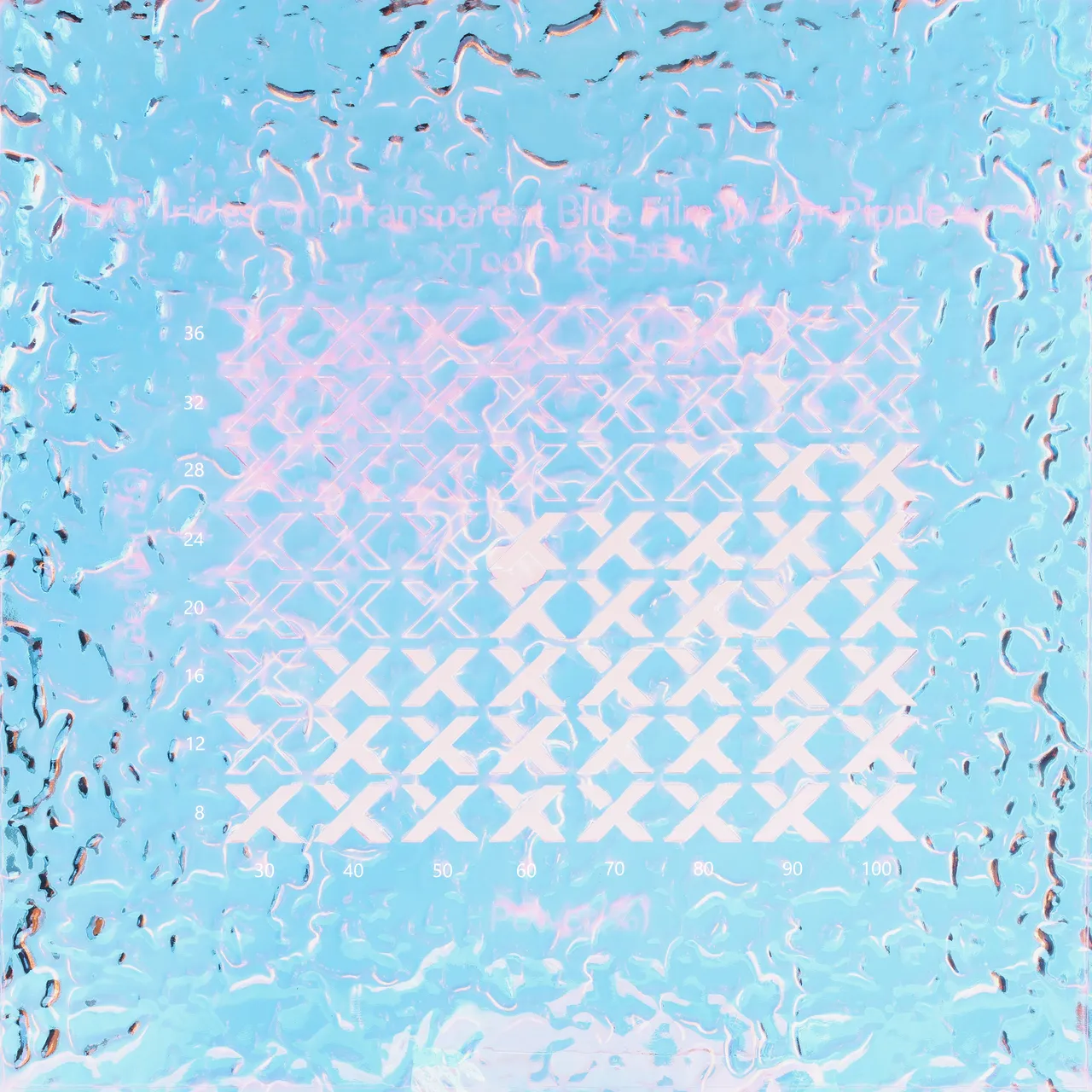 1/8"(3mm) Iridescent Blue Film Transparent Water Ripple Acrylic test grid