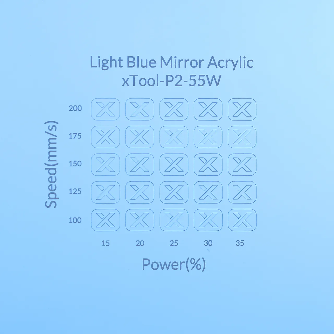 1/8"(3mm) Light Blue Mirror Acrylic test grid
