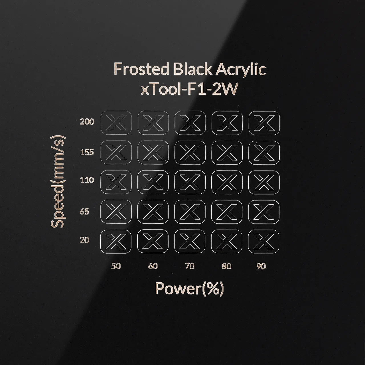 1/8"(3mm) Frosted Black Acrylic test grid