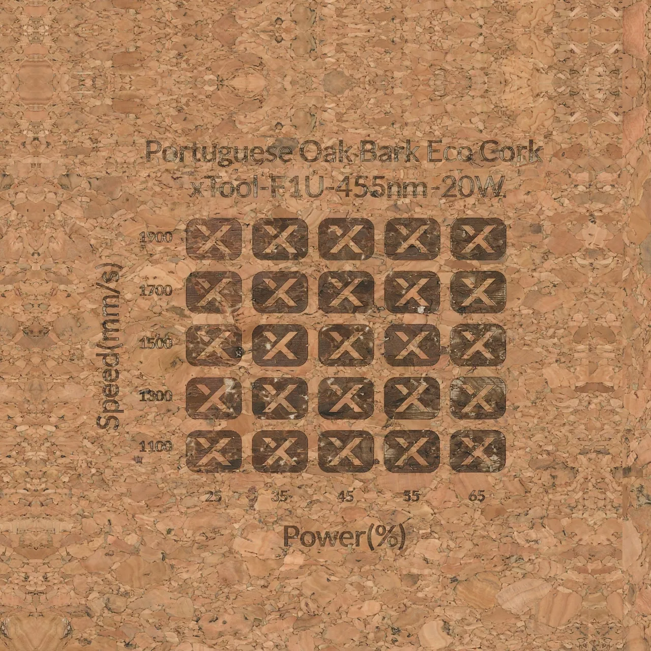 Portuguese Oak Bark Eco Cork test grid
