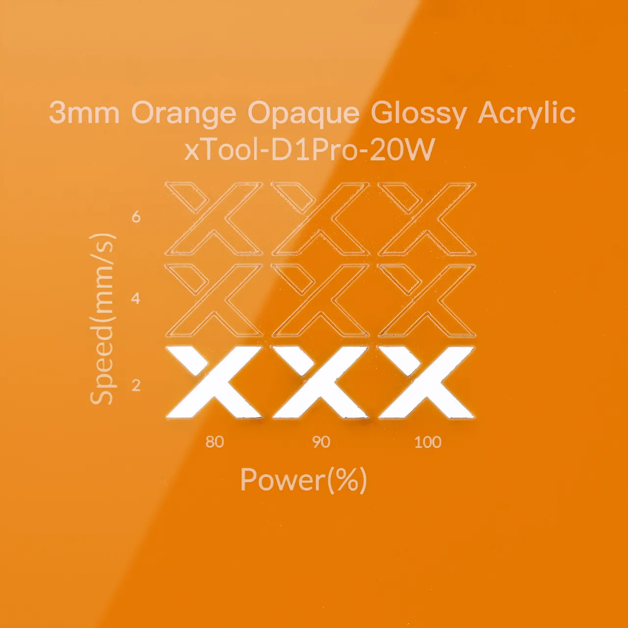 1/8"(3mm) Carrot Orange Acrylic test grid