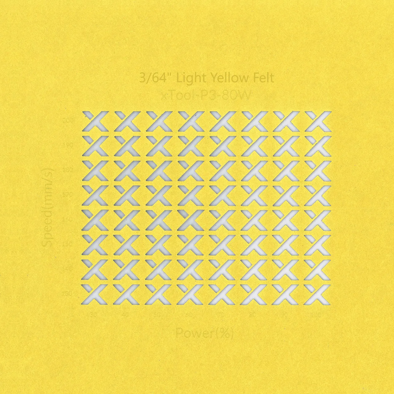 3/64"(1mm) Light Yellow Felt test grid