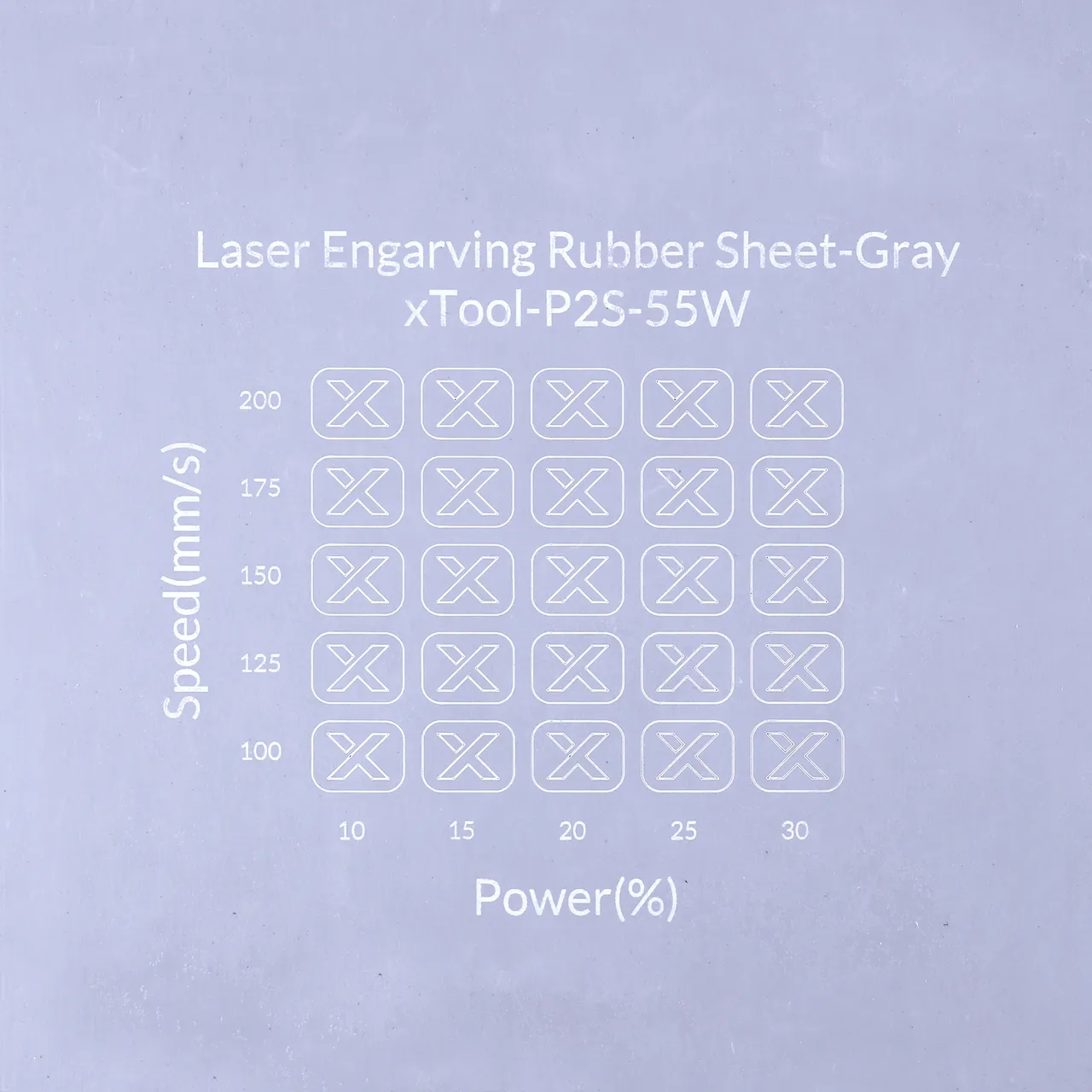 Grey Laser Engraving Rubber Sheet test grid
