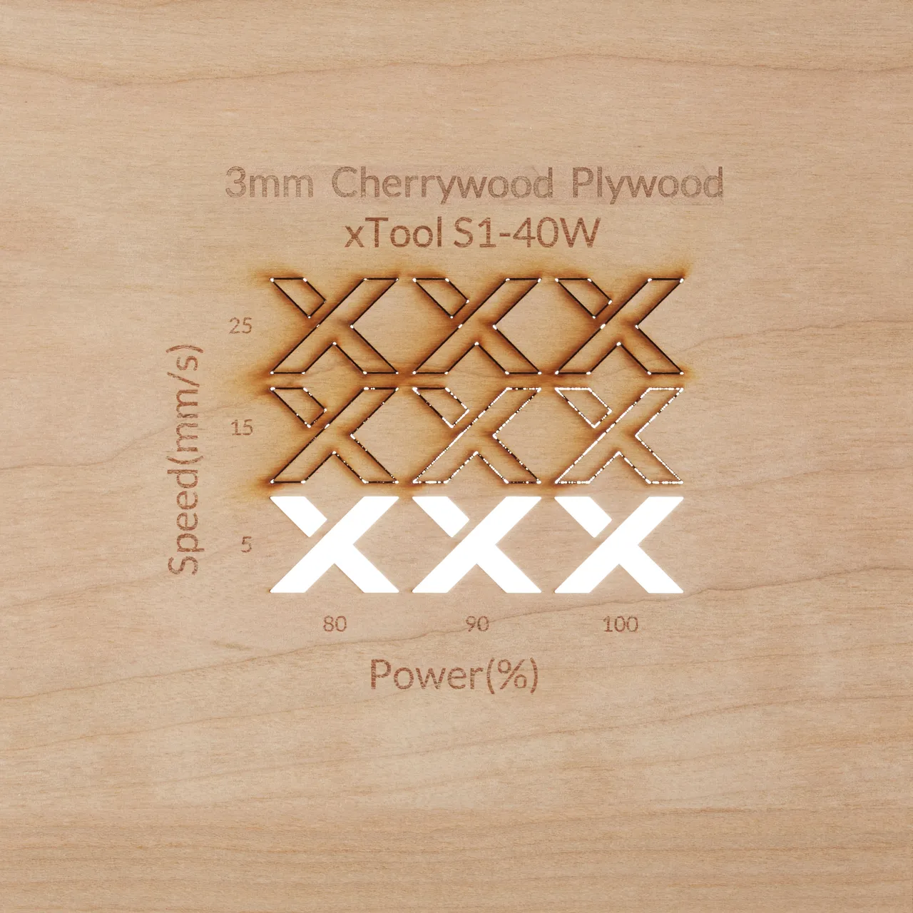 1/8"(3mm) Cherry Plywood test grid