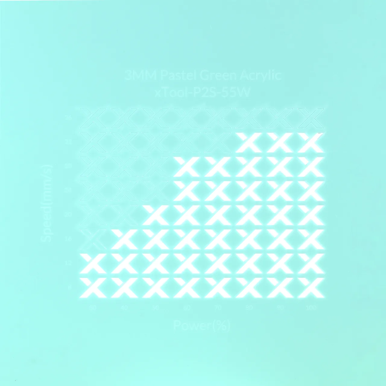 1/8"(3mm) Pastel Green Acrylic test grid