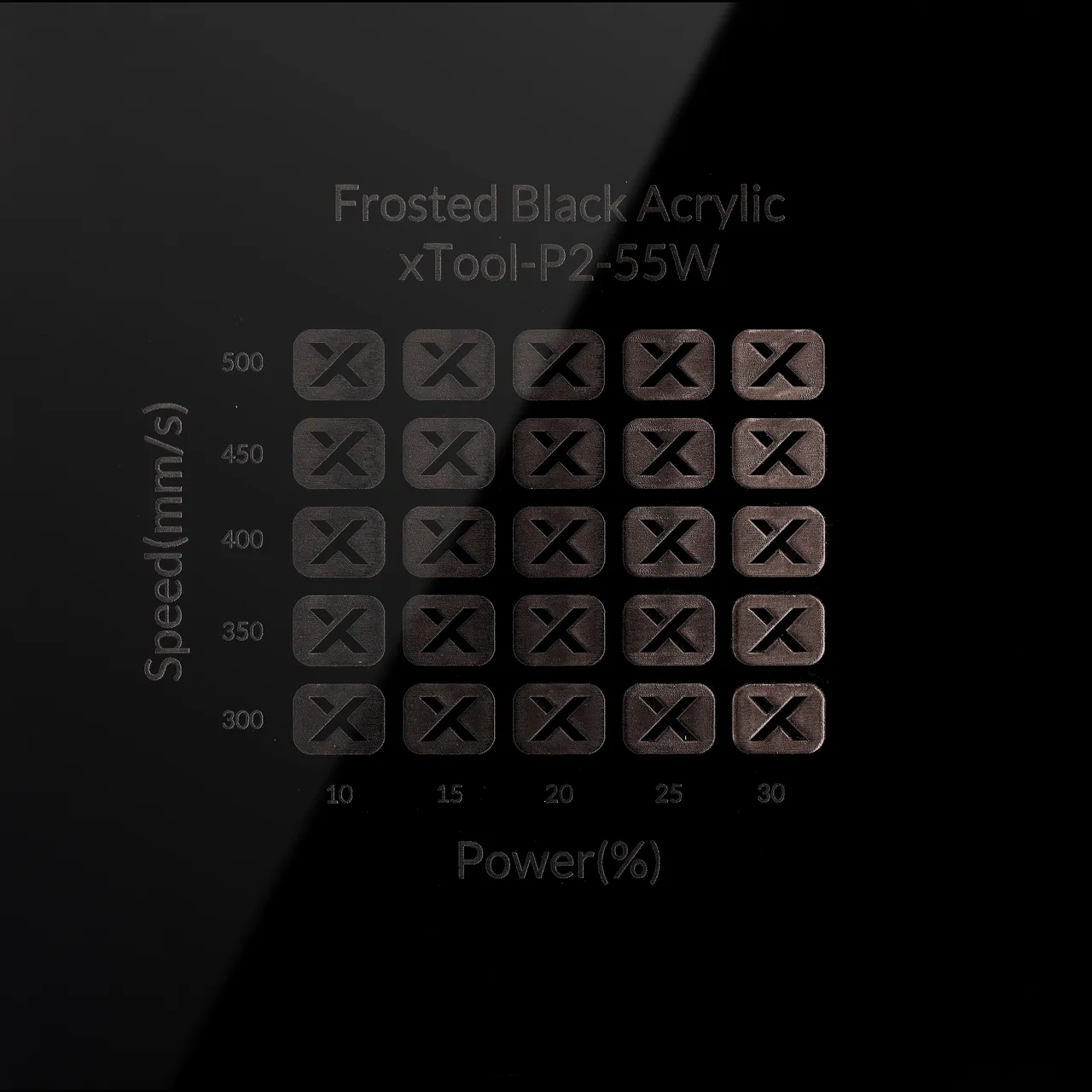 1/8"(3mm) Frosted Black Acrylic test grid