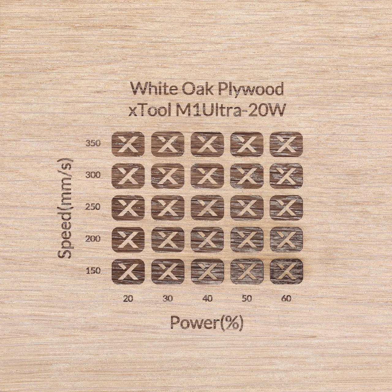 1/4"(6mm) White oak plywood test grid