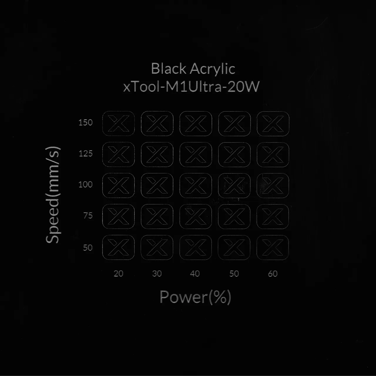 1/8"(3mm) Black Acrylic test grid