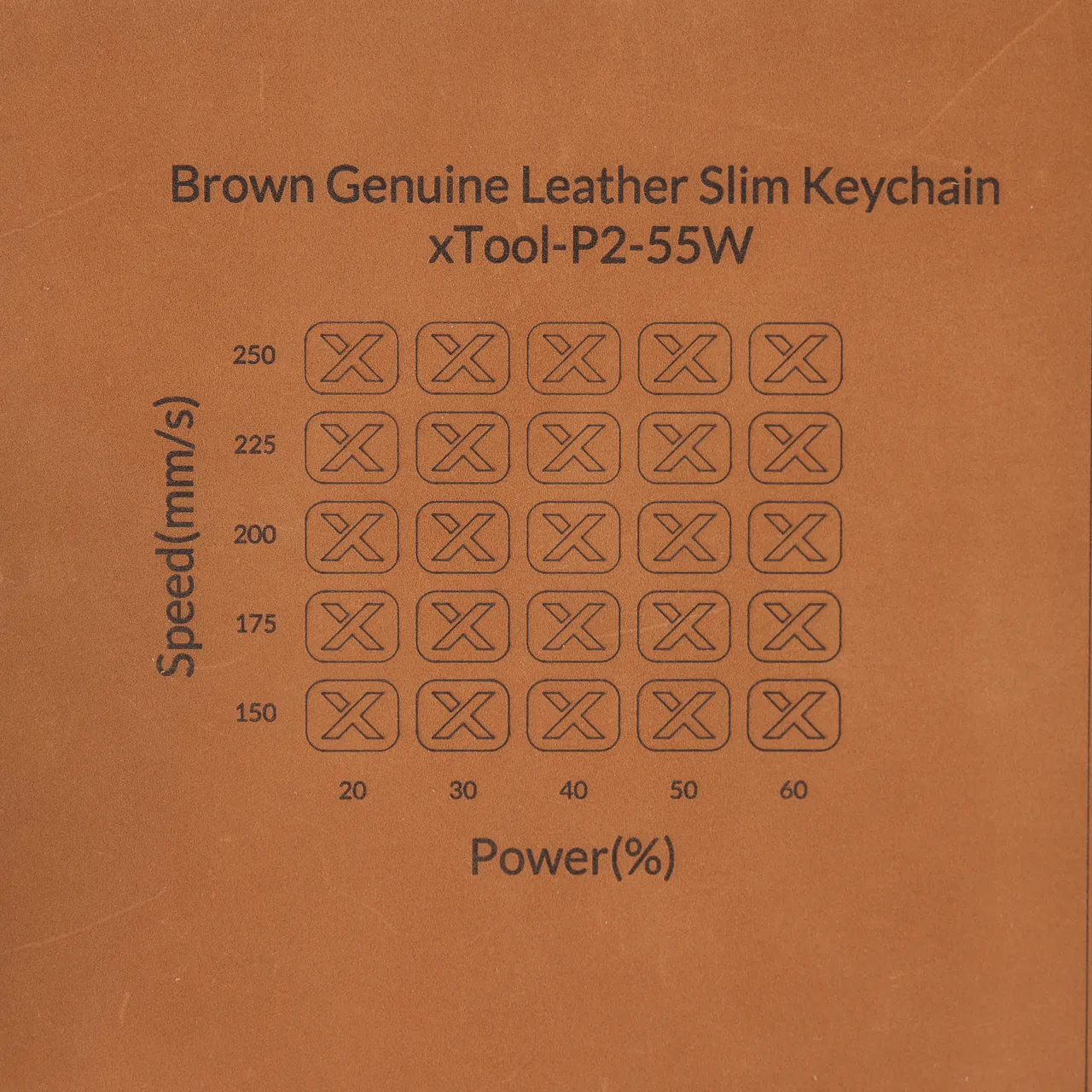 Brown Top Grain Cowhide Leather test grid