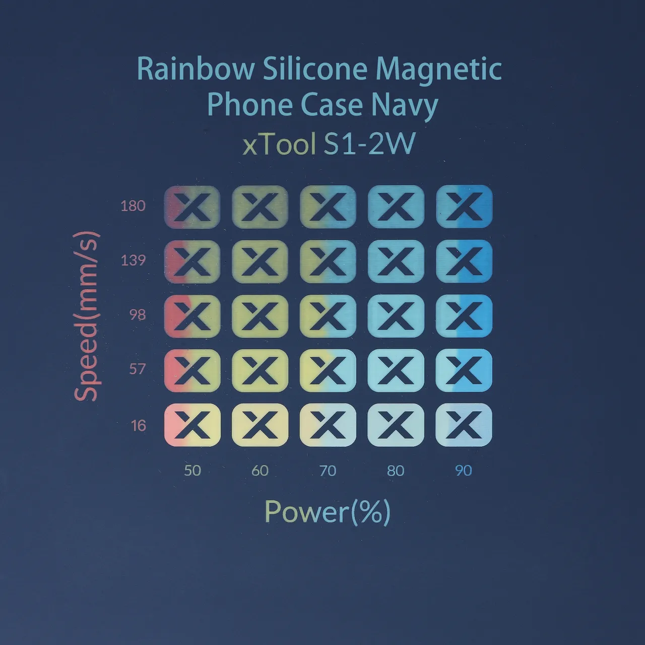 Rainbow Silicone Magnetic Phone Case Navy test grid