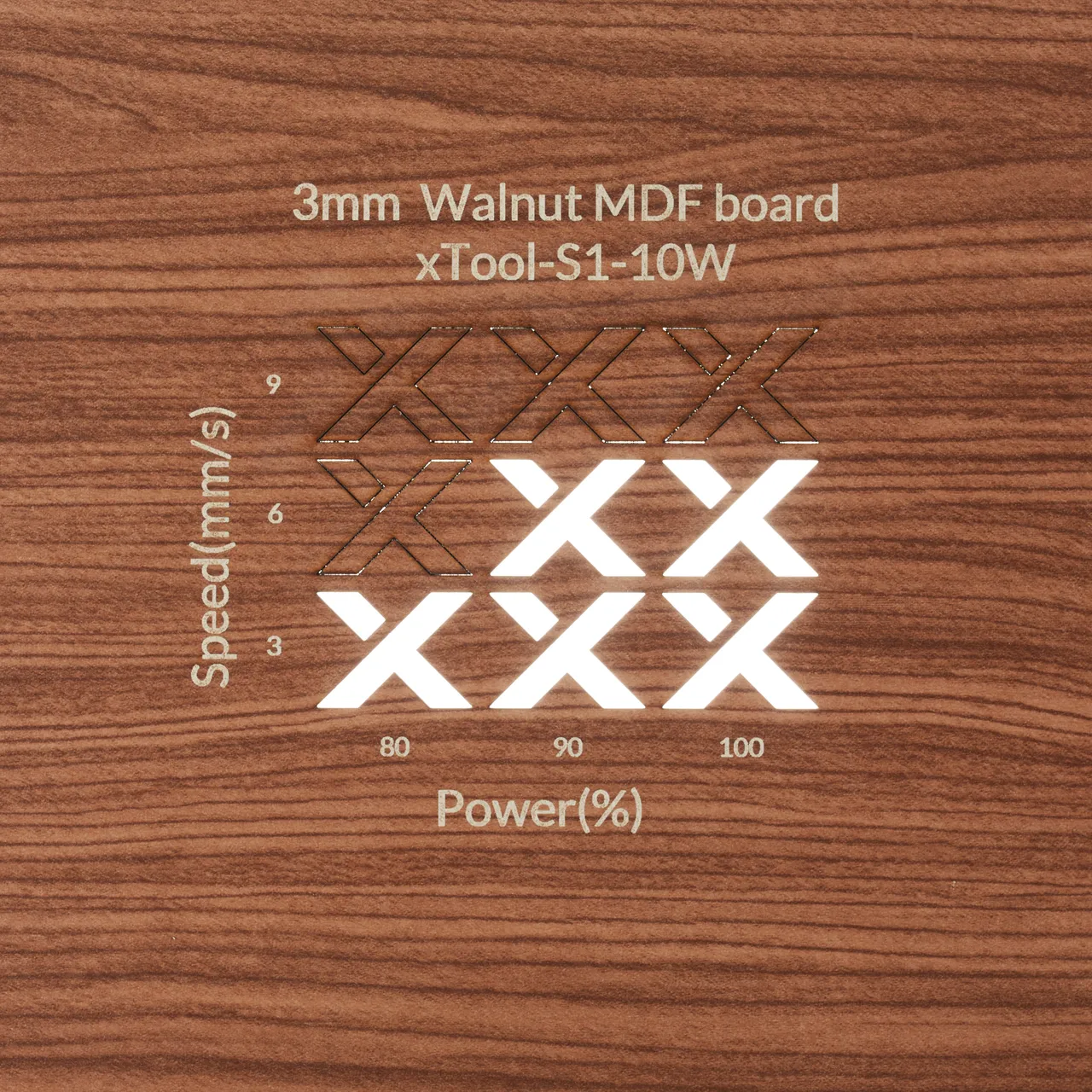 1/8"(3mm) Faux Walnut MDF Board test grid