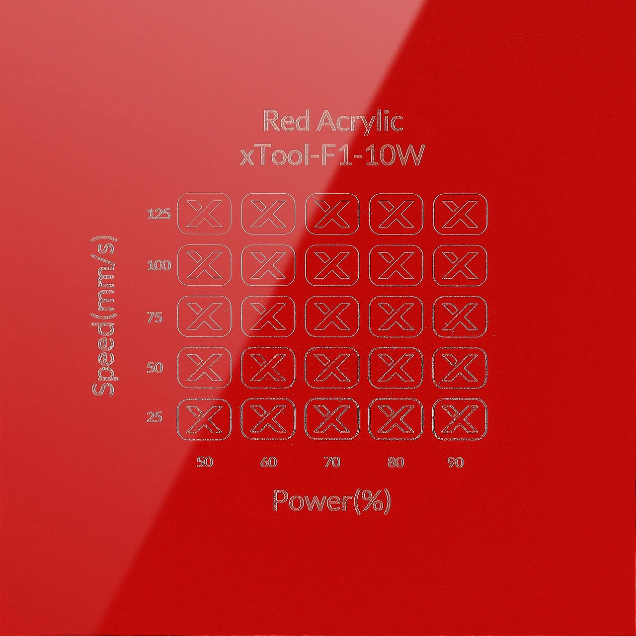 1/8"(3mm) Red Acrylic test grid