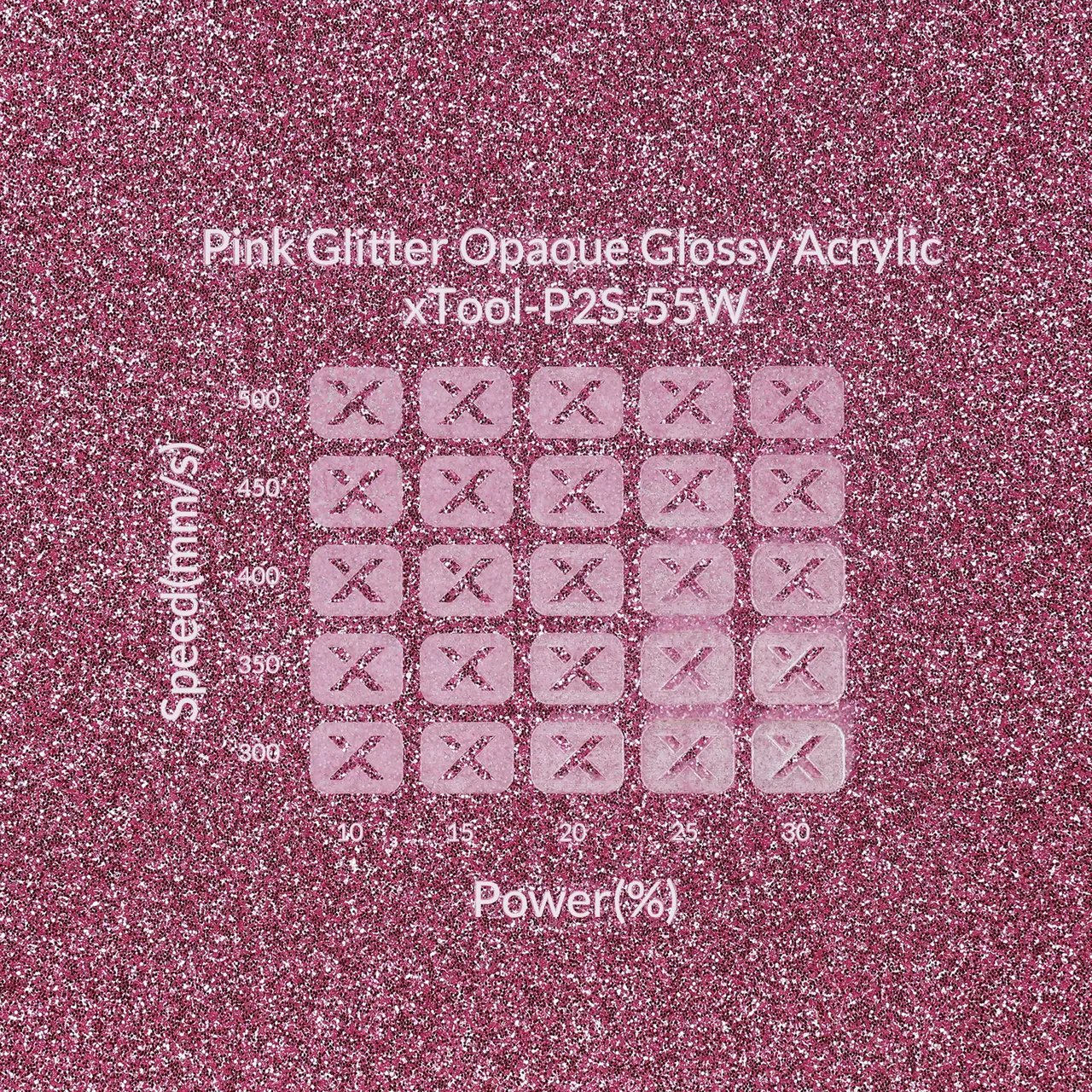 1/8"(3mm) Pink Glitter Acrylic test grid