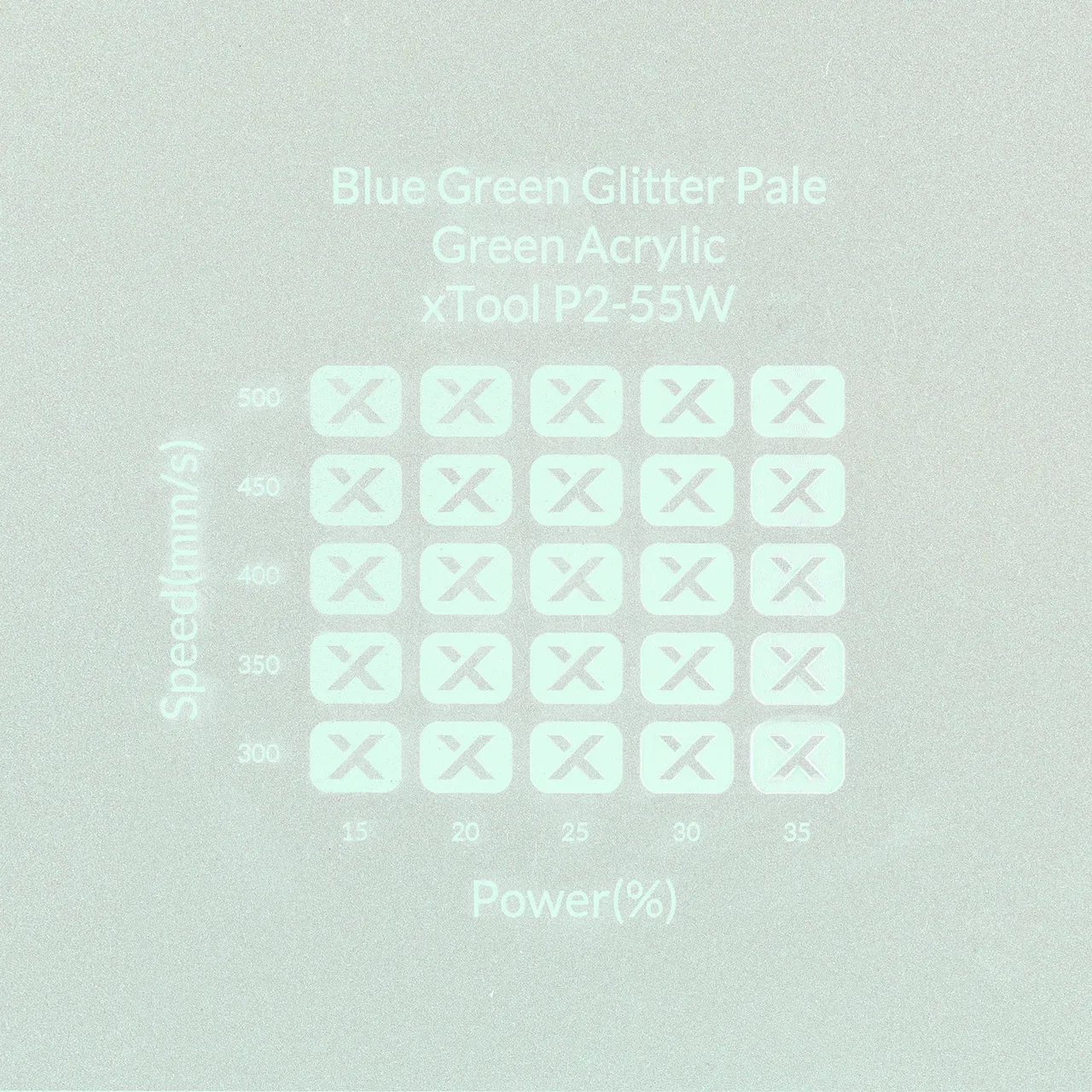 1/8"(3mm) Blue Green Glitter Pale Green Acrylic test grid