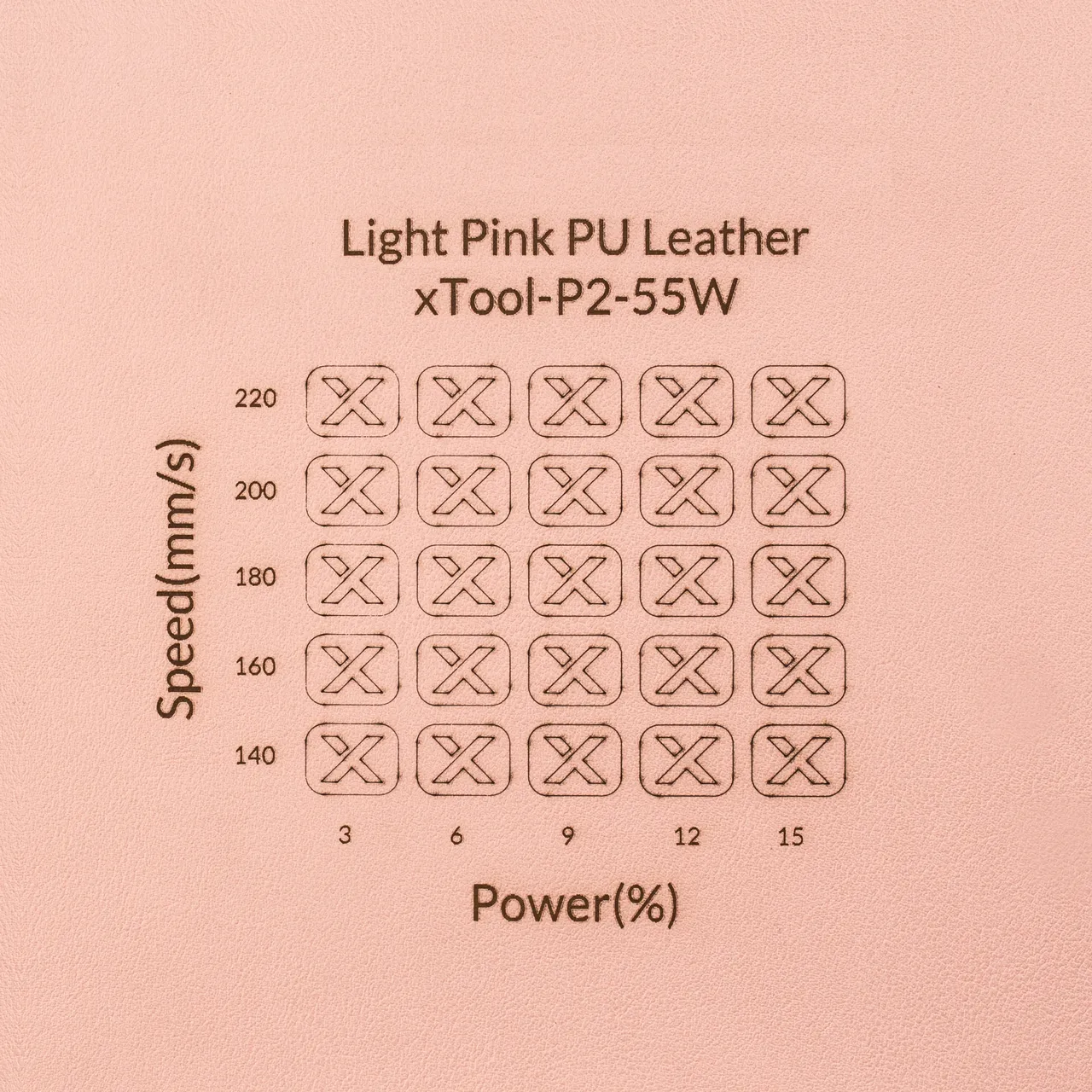 Light Pink PU Leather test grid