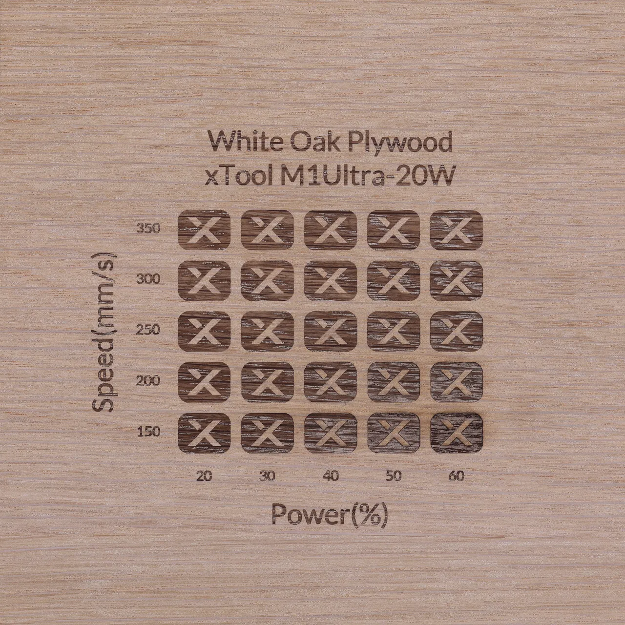 1/8"(3mm) White Oak Plywood test grid