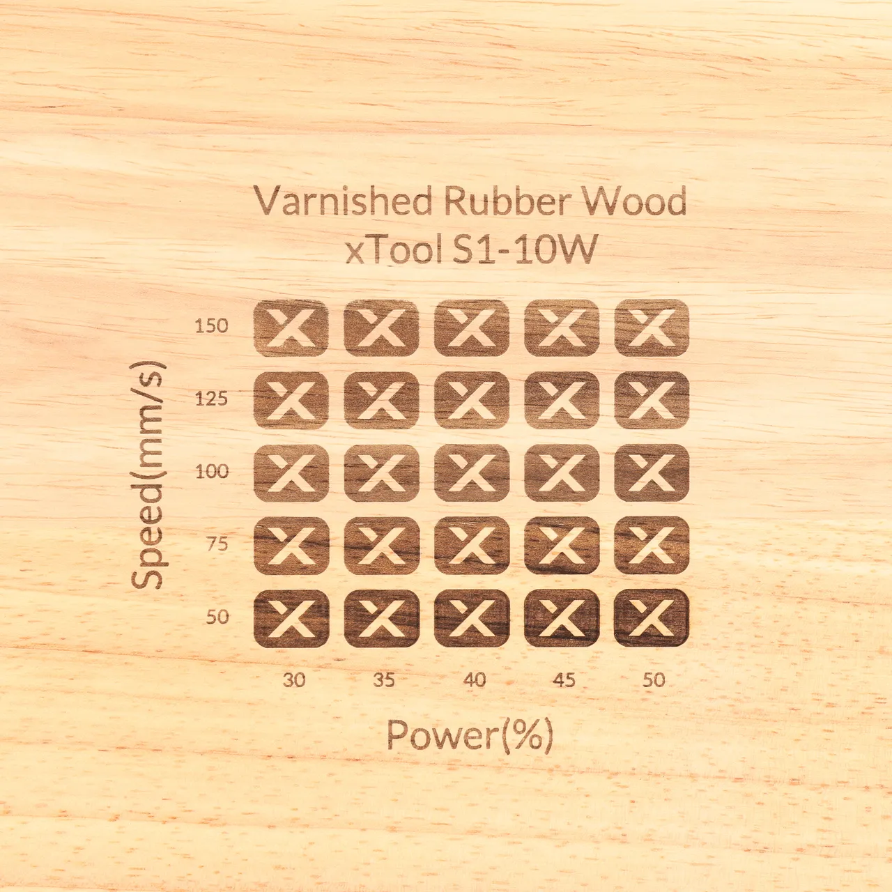 Varnished Rubber Wood test grid