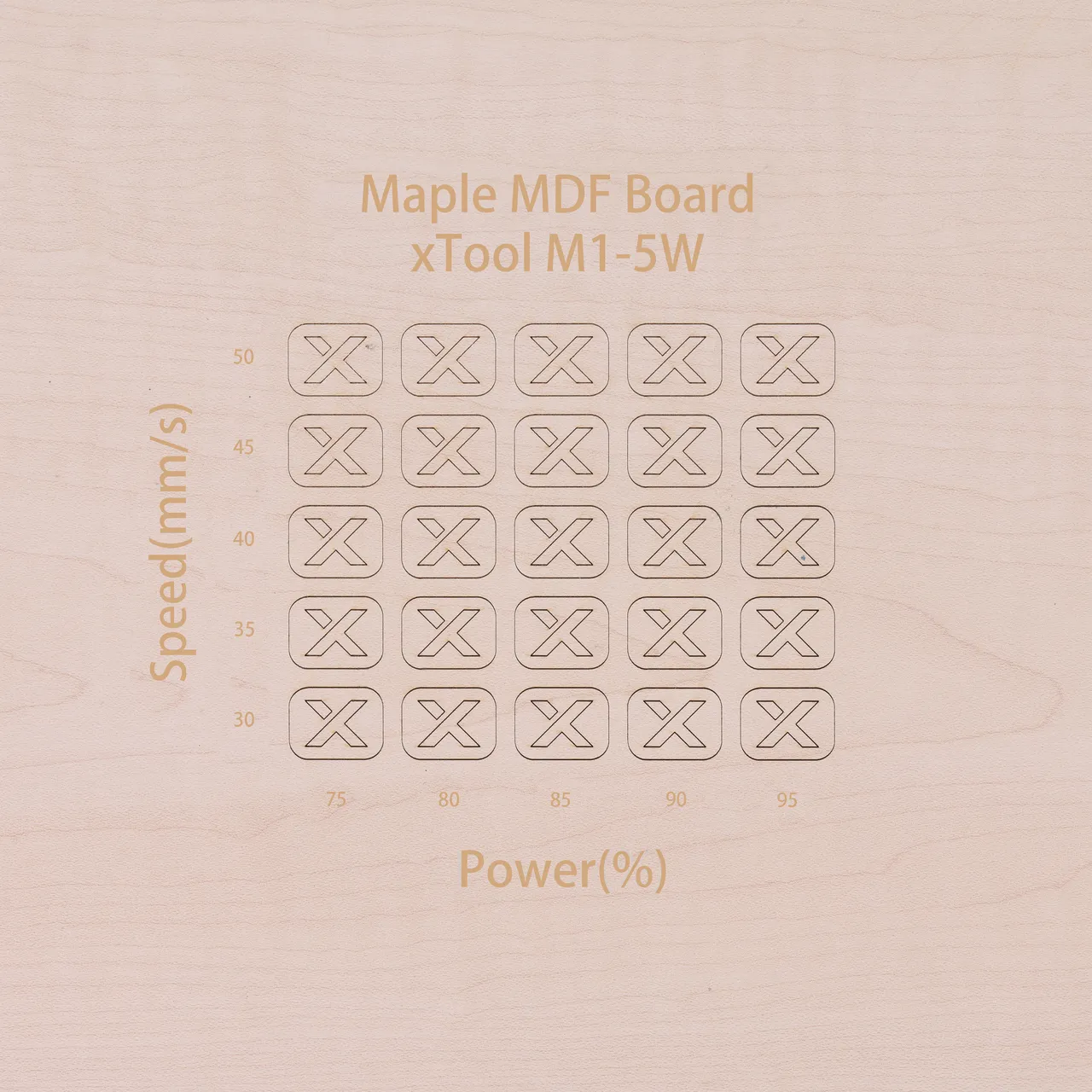 1/8"(3mm) Faux Maple MDF Board test grid
