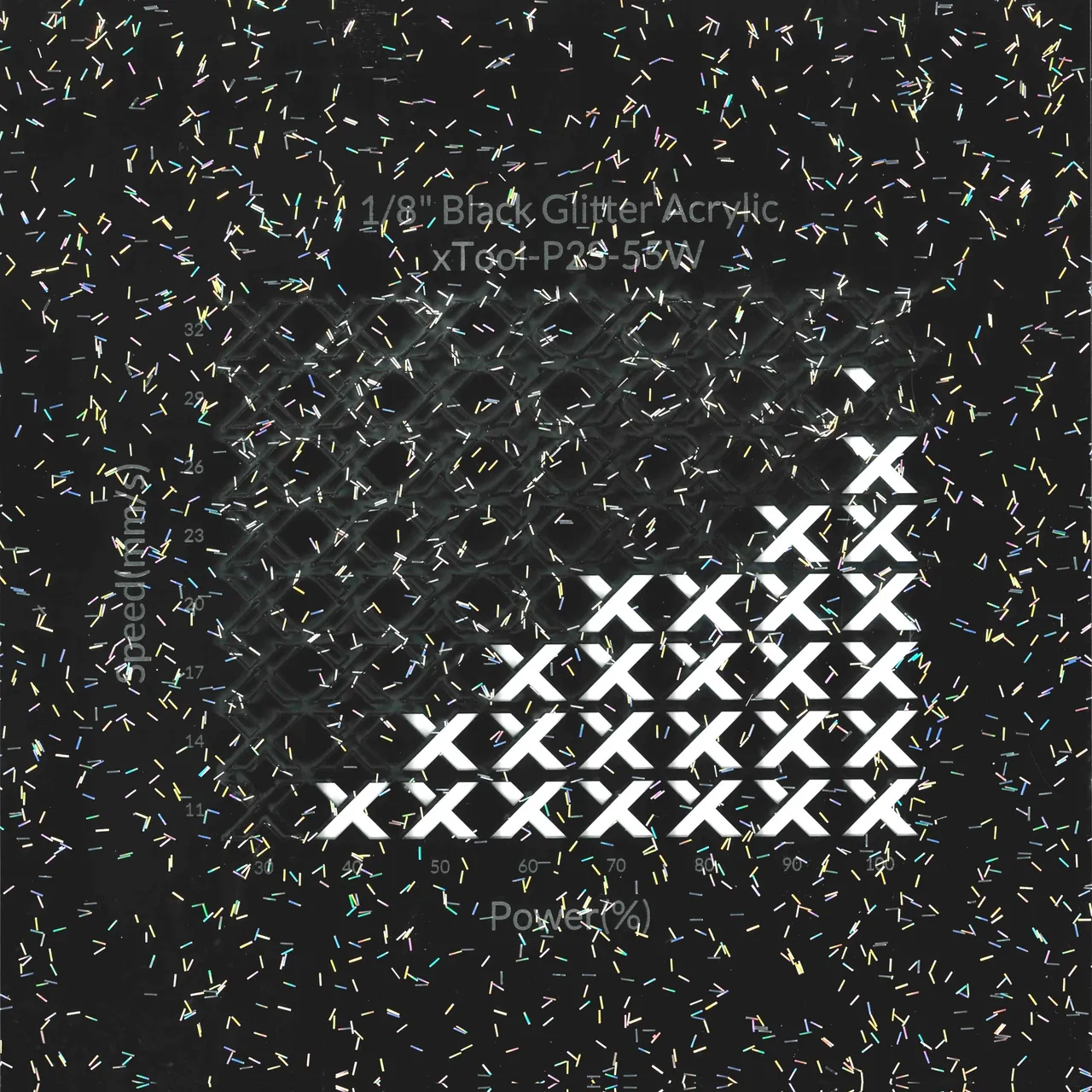 1/8"(3mm) Black Glitter Acrylic test grid