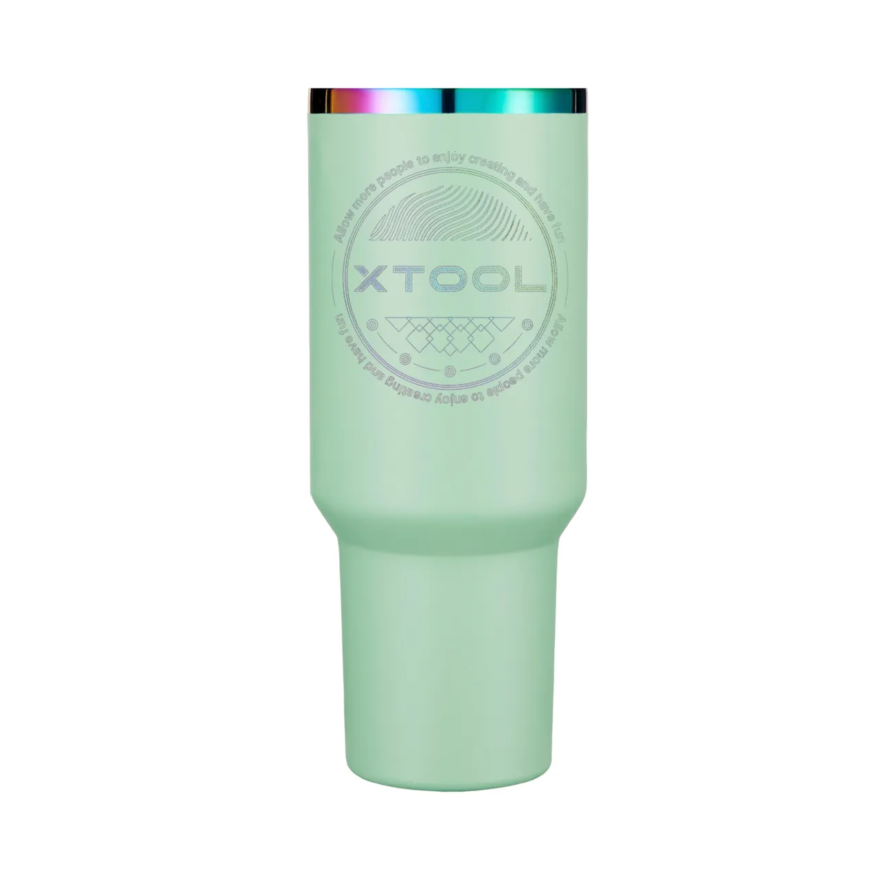 40oz(1183ml) Green to Iridescent Tumbler with Removable Handle