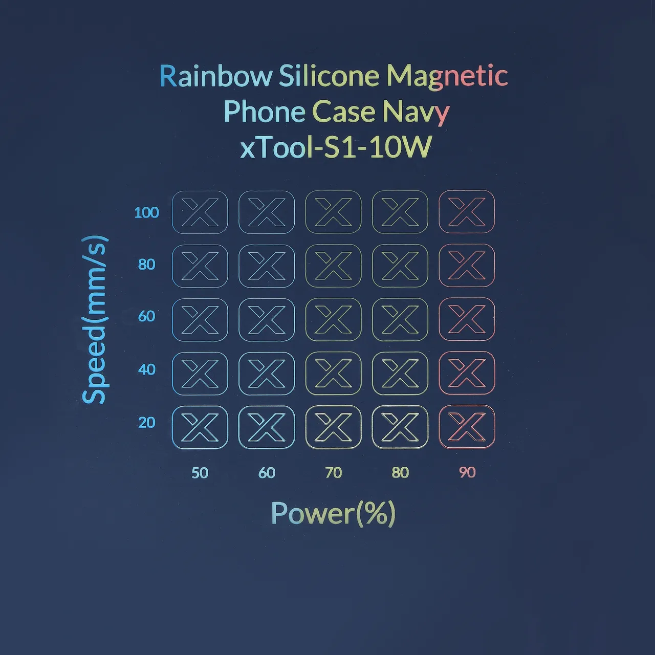 Rainbow Silicone Magnetic Phone Case Navy test grid