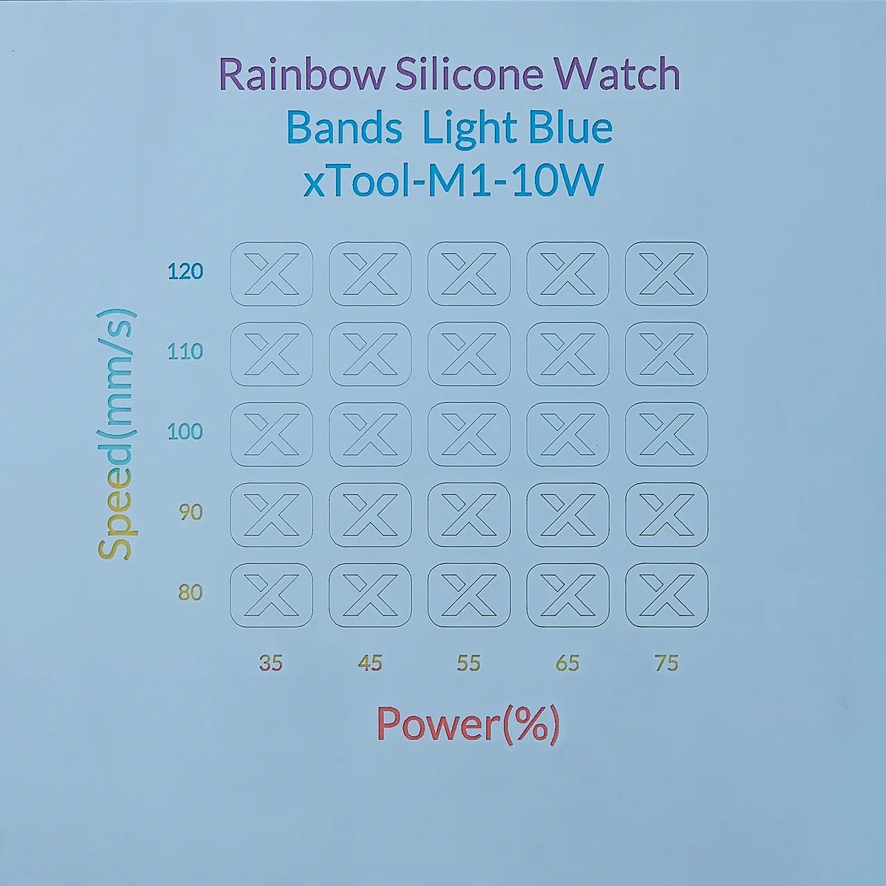 Rainbow Silicone Watch Bands Light Blue test grid