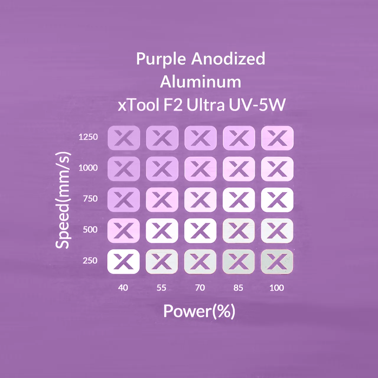 Purple Anodized Aluminum Bone Dog Tag test grid