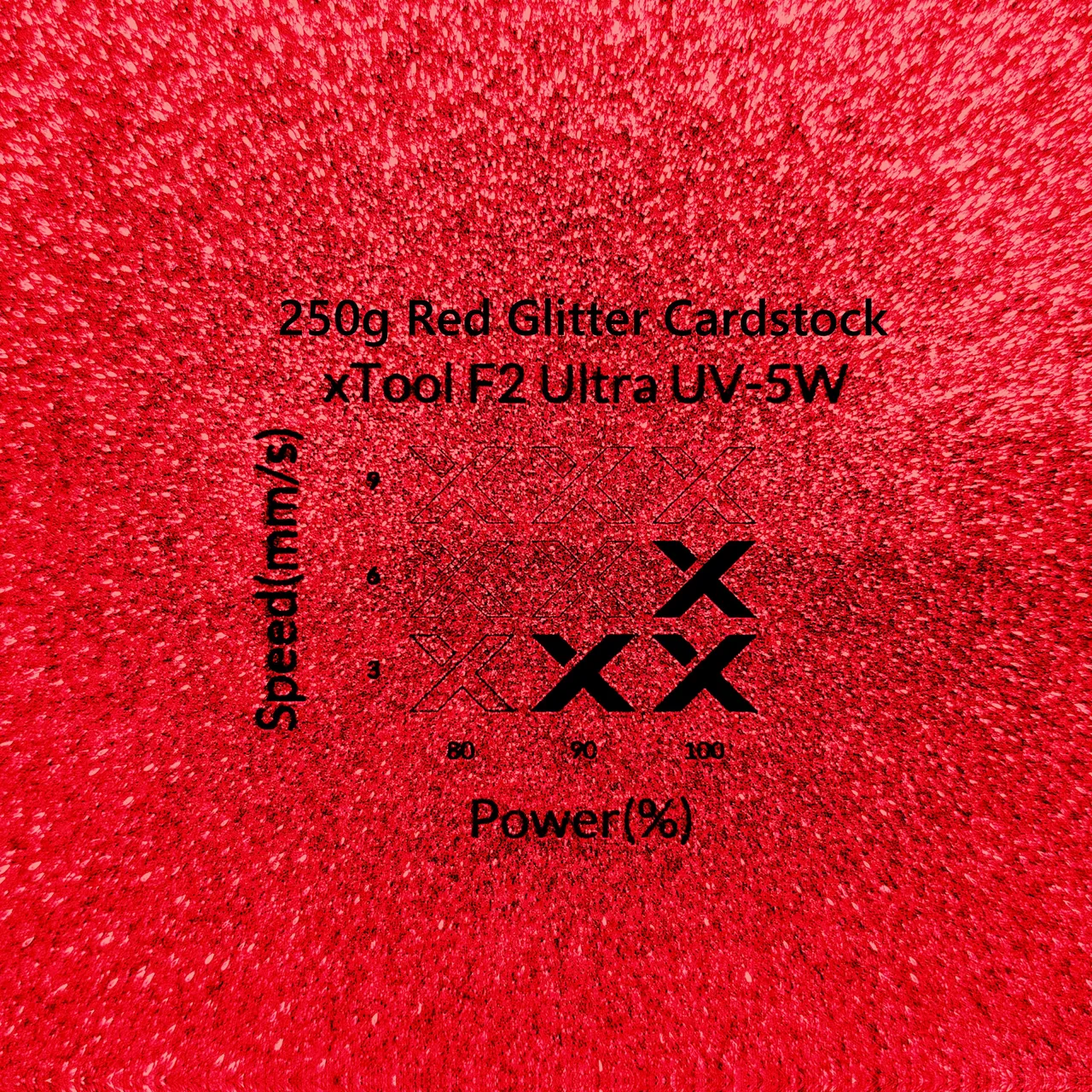 Red Glitter Cardstock-7oz(250g) test grid