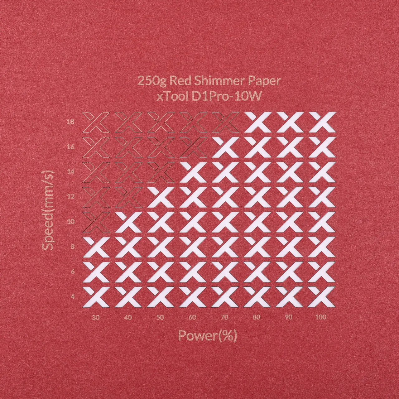 Red Shimmer Paper-7oz(250g) test grid