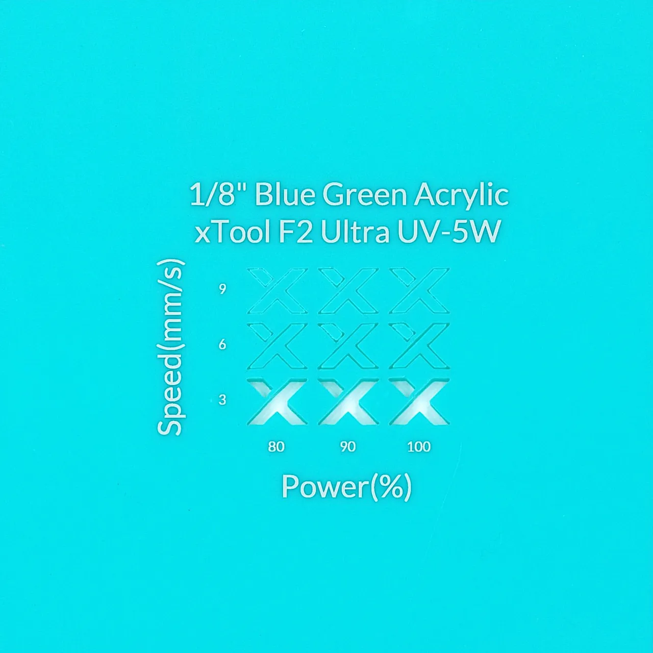 1/8"(3mm) Blue-Green Acrylic test grid