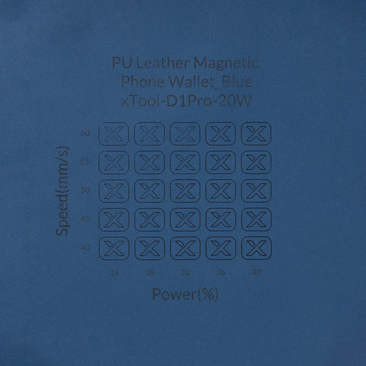 Blue PU Leather test grid