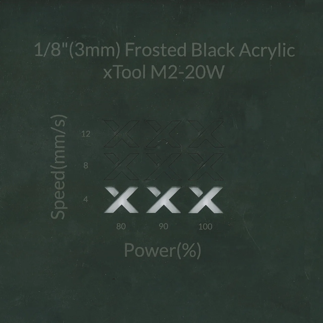 1/8"(3mm) Frosted Black Acrylic test grid