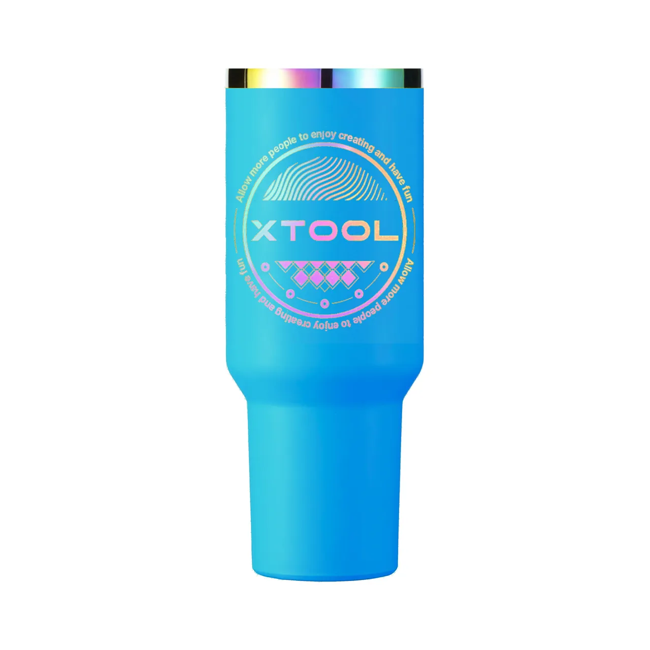 30oz(887ml) Deep Blue to Iridescent Tumbler with Handle and Straw test grid