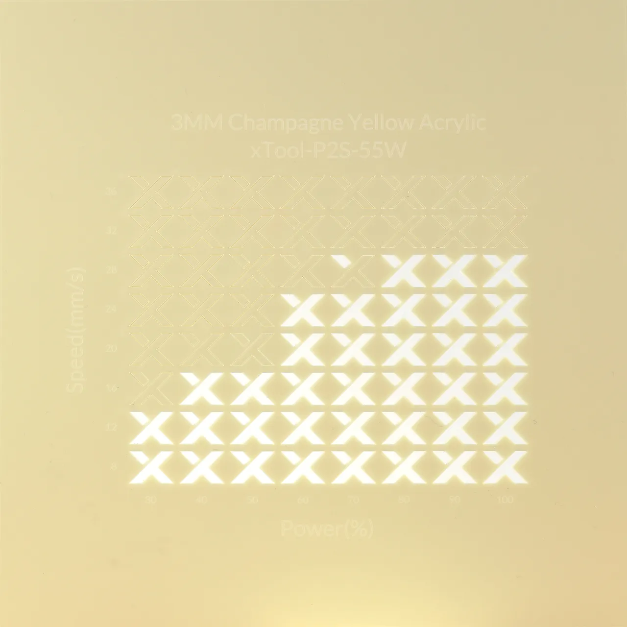 1/8"(3mm) Champagne Yellow Acrylic test grid