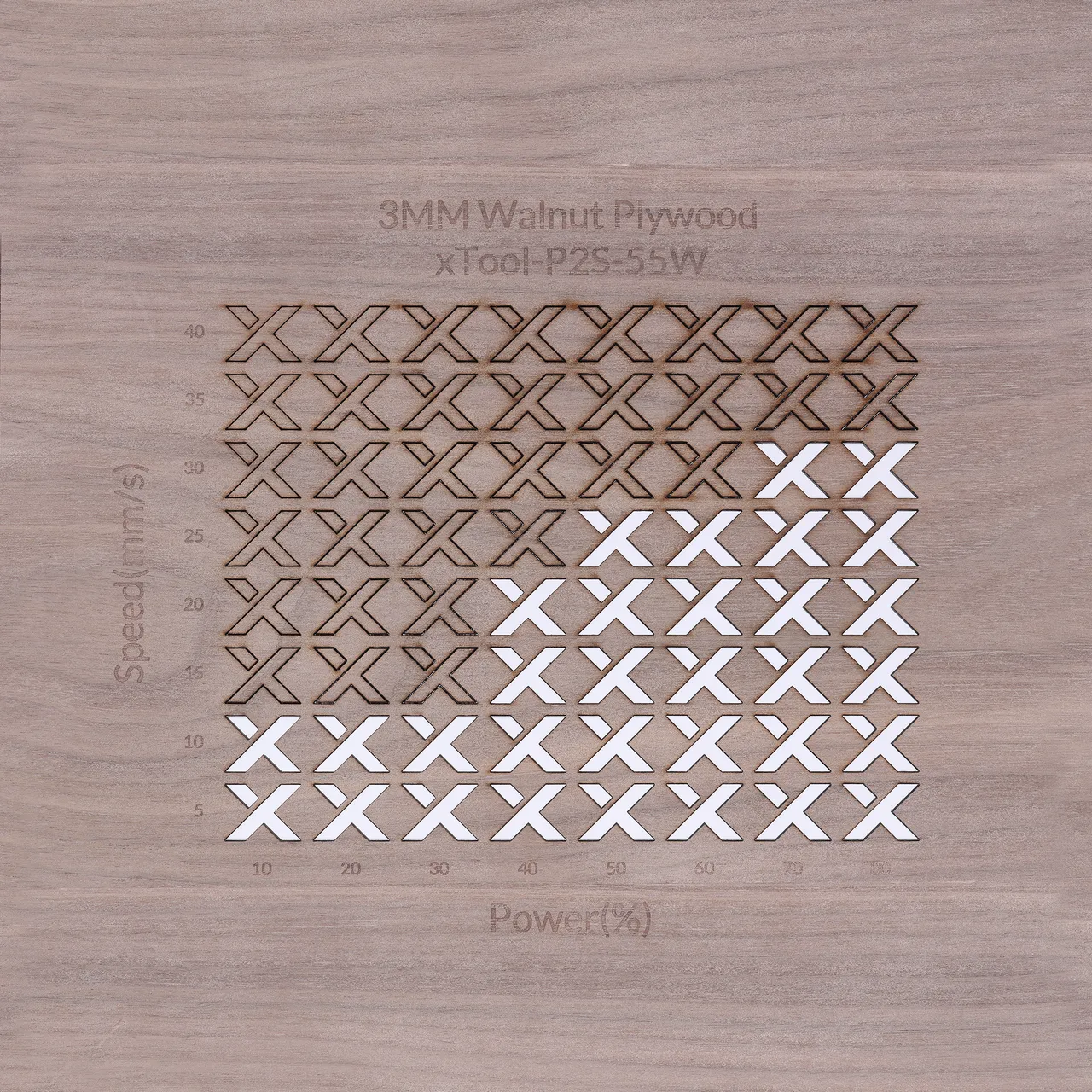 1/8"(3mm) Walnut Plywood test grid