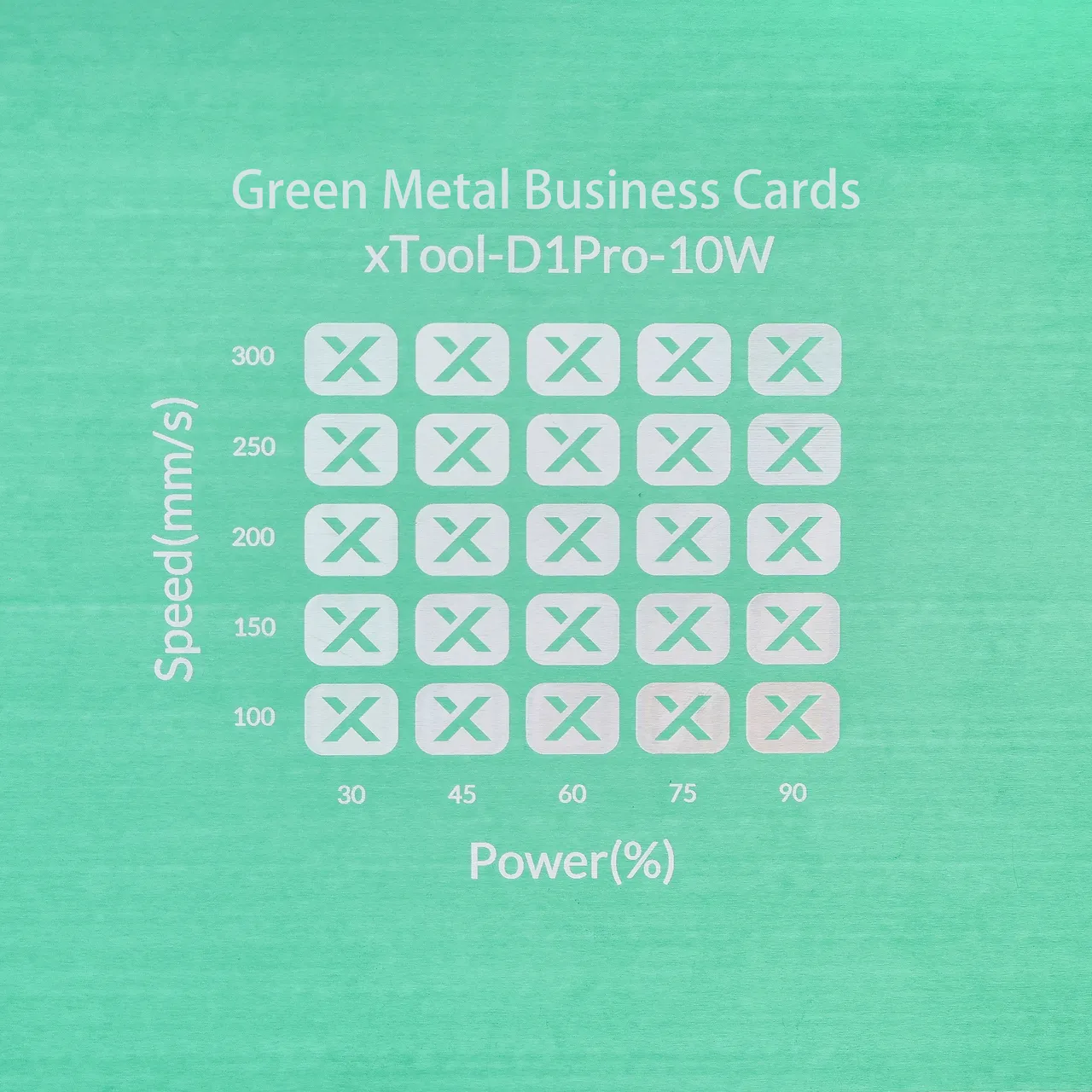 Green Metal Business Card test grid