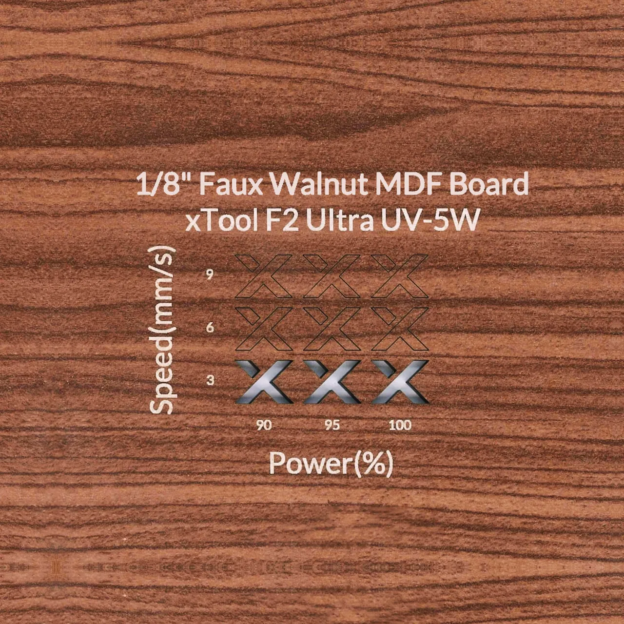 1/8"(3mm) Faux Walnut MDF Board test grid