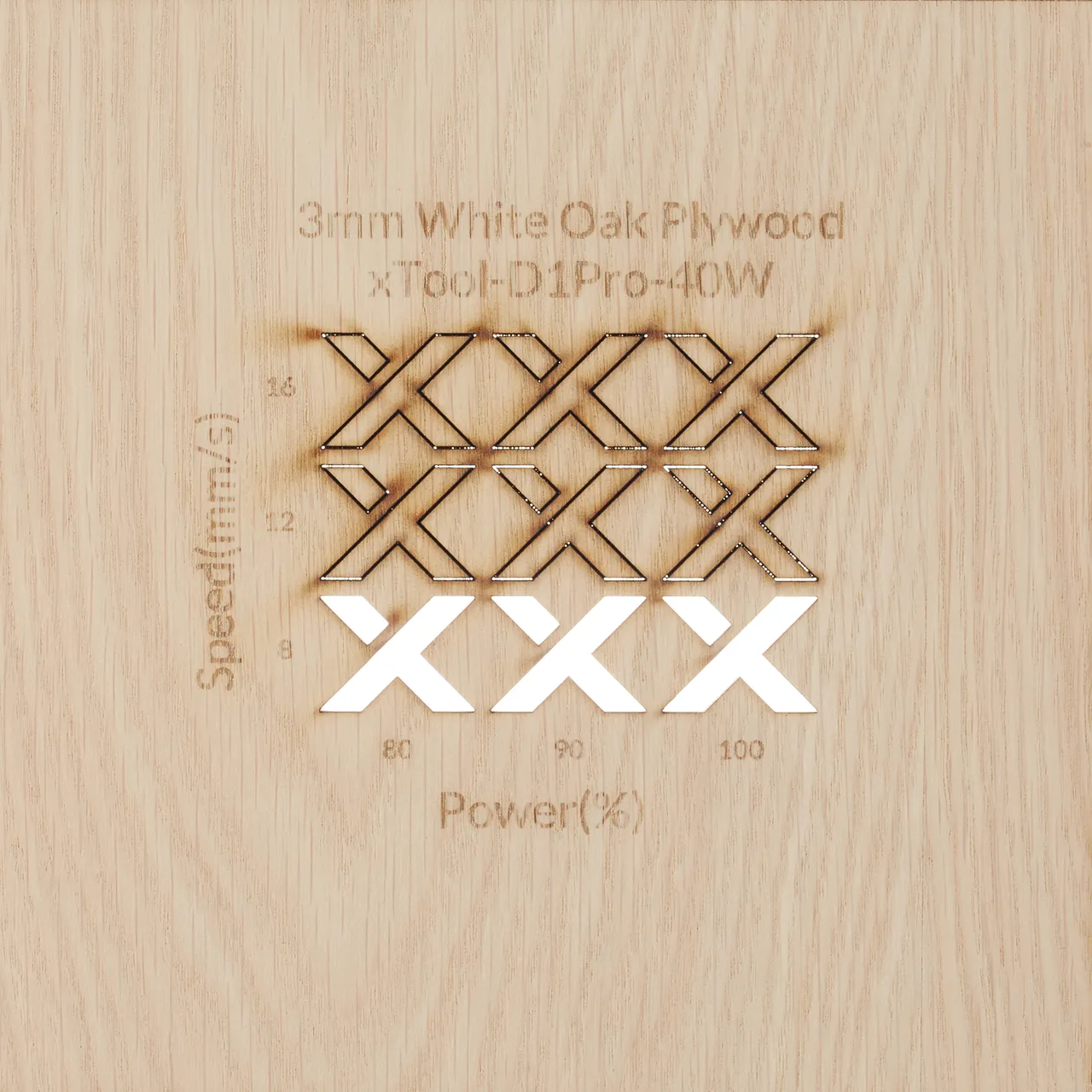 1/8"(3mm) White Oak Plywood test grid