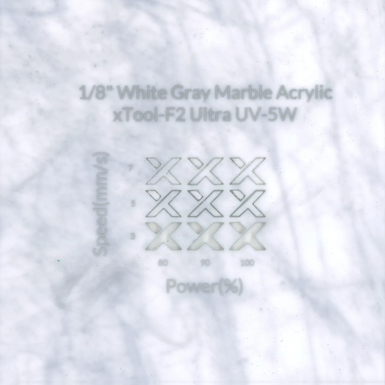 1/8"(3mm) White Gray Marble Acrylic test grid