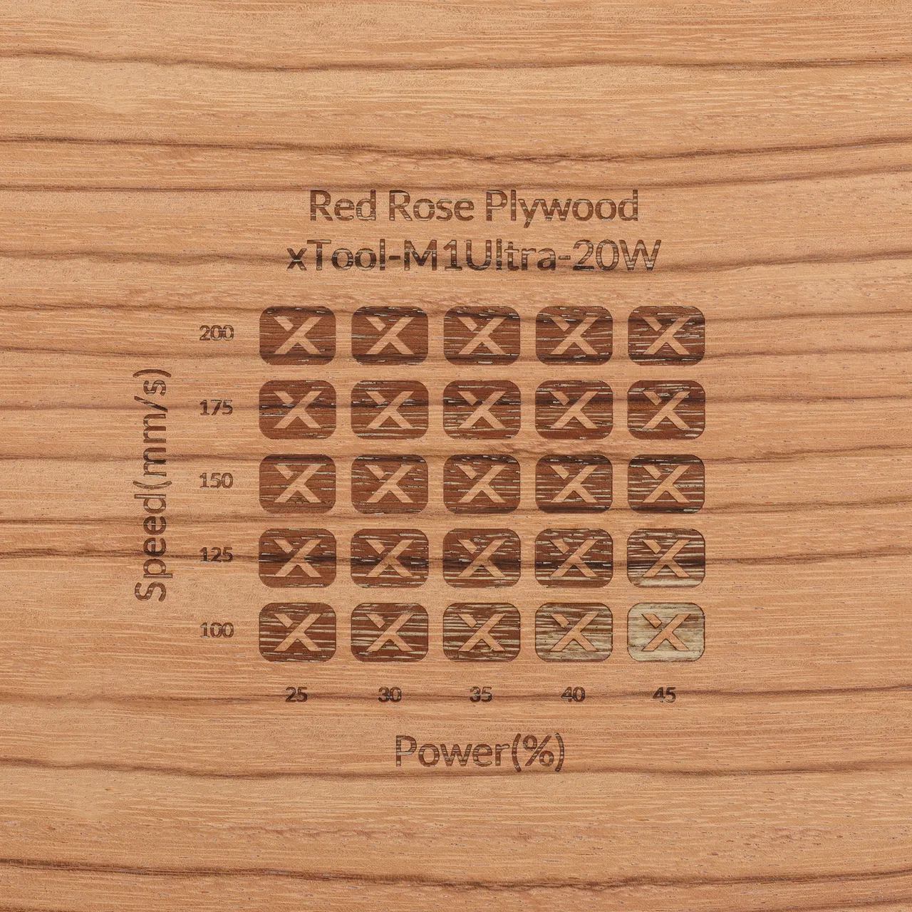 1/8"(3mm) Red Rose Plywood test grid