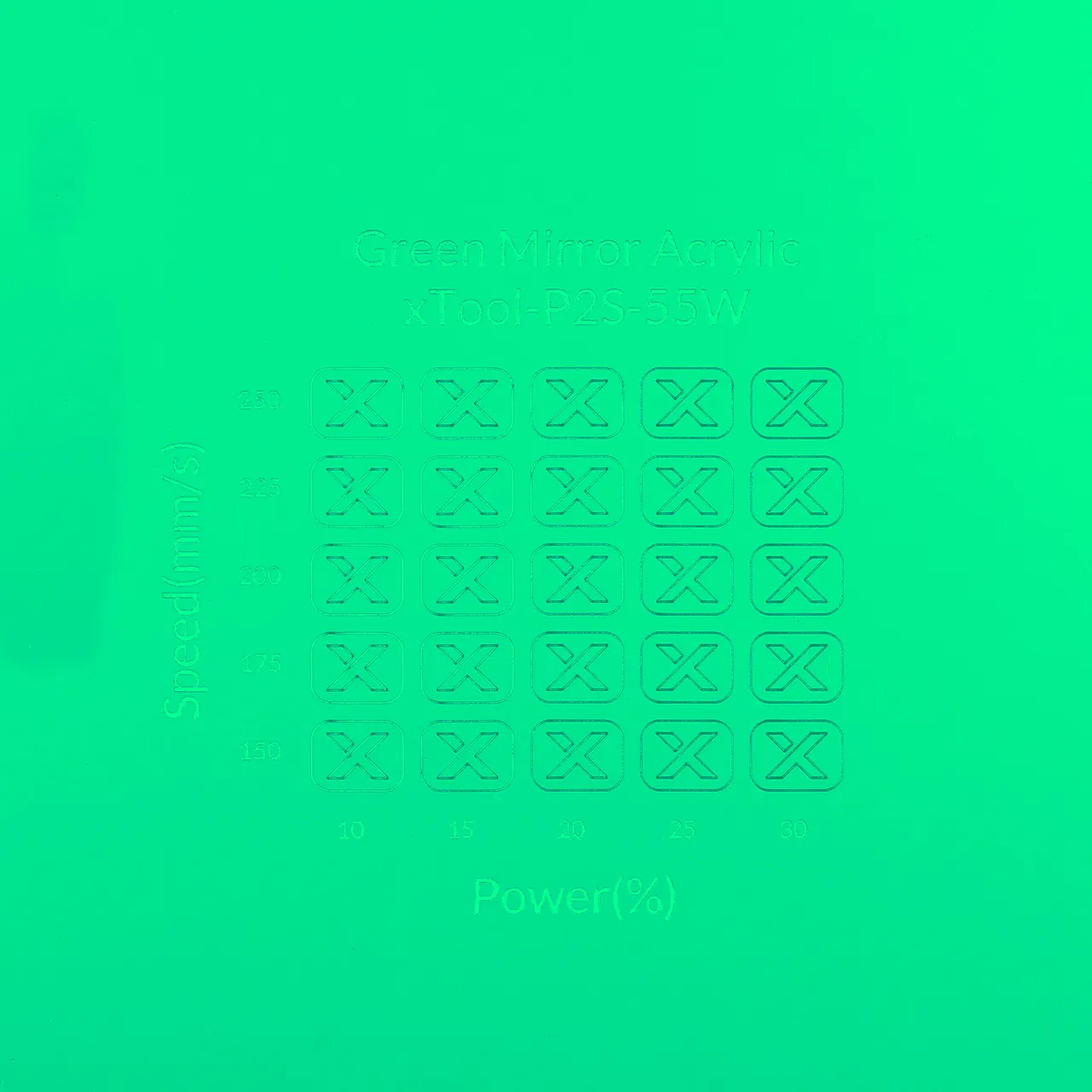 1/8"(3mm) Green Mirror Acrylic test grid