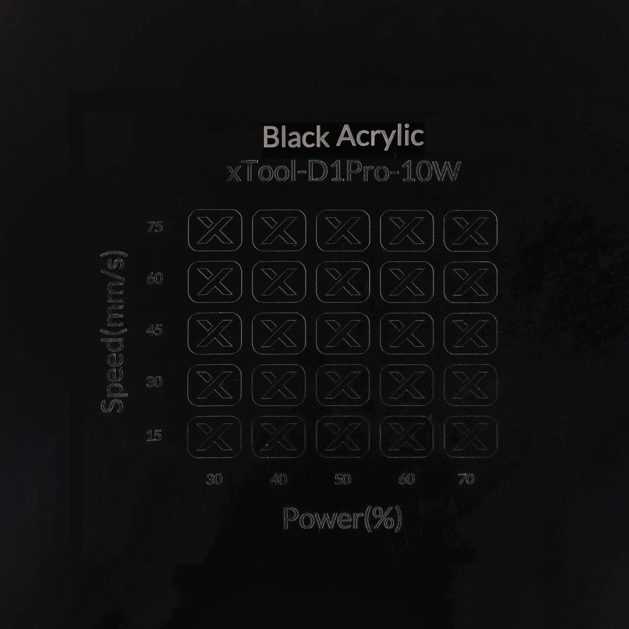 1/2"(12mm) Black Acrylic test grid